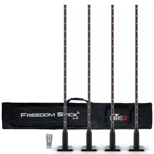 CHAUVET FREEDOM STICK X4 Tri-Color Pixel Map RGB LED Light Fixtures, Case & Remote CHAUVET FREEDOM STICK X4 Tri-Color Pixel Map RGB LED Light Fixtures, Case & Remote