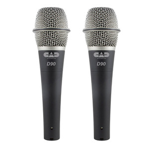 CAD D90 Lead Vocal Premium Supercardioid Dynamic Handheld Microphone Pair with Case & Clip CAD D90 Lead Vocal Premium Supercardioid Dynamic Handheld Microphone Pair with Case & Clip