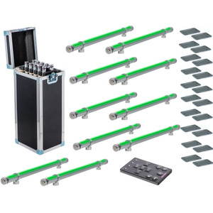 APE LABS STICK TOURPACK 10 Wireless Rechargeable Powered LED Tube Fixtures in Charging ATA Flight Case
