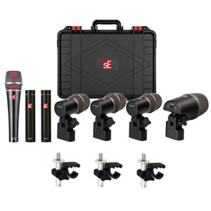 SE ELECTRONICS V PACK ARENA Professional 7 Mic Drum Pack with Clips and Case SE ELECTRONICS V PACK ARENA Professional 7 Mic Drum Pack with Clips and Case
