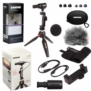 SHURE MOTIV MV88+SE215-CL VIDEO KIT Complete Digital iOS PodCast Recording Package SHURE MOTIV MV88+SE215-CL VIDEO KIT Complete Digital iOS PodCast Recording Package