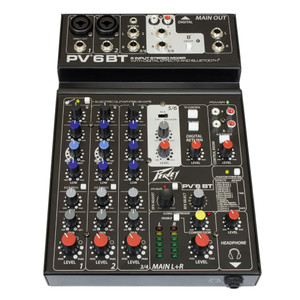 PEAVEY PV6BT Bluetooth USB FX Recording Mixer with iPad Cradle PEAVEY PV6BT Bluetooth USB FX Recording Mixer with iPad Cradle