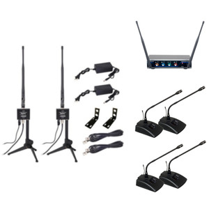 VOCOPRO BOOST-CONFERENCE-4 Long Range Digital Wireless Desktop Microphone Package VOCOPRO BOOST-CONFERENCE-4 Long Range Digital Wireless Desktop Microphone Package