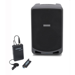SAMSON EXPEDITION XP106WLM Portable 20 Hour Rechargeable Bluetooth Wireless Lavalier Mic PA System SAMSON EXPEDITION XP106WLM Portable 20 Hour Rechargeable Bluetooth Wireless Lavalier Mic PA System