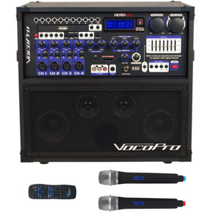 VOCOPRO HERO-REC 9 Bluetooth All-In-One Recording / Entertainment System with 2 UHF Wireless Mics & Remote VOCOPRO HERO-REC 9 Bluetooth All-In-One Recording / Entertainment System with 2 UHF Wireless Mics & Remote
