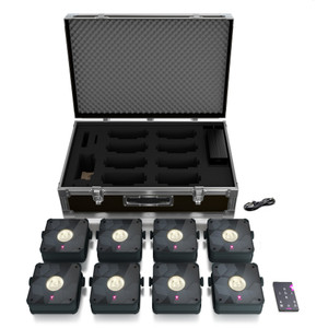 APE LABS MINI 2.0 TOURPACK (8) IP65 Wireless Rechargeable Battery LED Uplights in Charging Flight Case APE LABS MINI 2.0 TOURPACK (8) IP65 Wireless Rechargeable Battery LED Uplights in Charging Flight Case