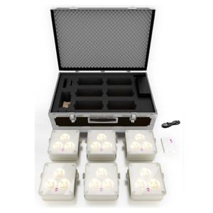 APE LABS MAXI 2+ TOURPACK (6) Creme Wireless Rechargeable LED Uplights in ATA Charging Flight Case  APE LABS MAXI 2+ TOURPACK (6) Creme Wireless Rechargeable LED Uplights in ATA Charging Flight Case