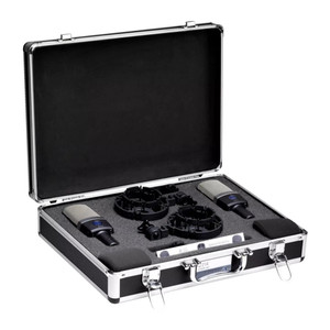 AKG C214 PAIR Large Diaphragm Studio Mics with Shockmount, Windscreen & Case
