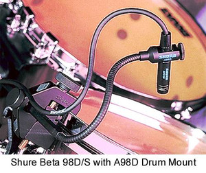 SHURE BETA 98AD/C Miniature Gooseneck Percussion Drum Mic SHURE BETA 98AD/C Miniature Gooseneck Percussion Drum Mic