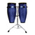 RHYTHM TECH ECLIPSE RT5504 Blue 10" & 11" Conga Drum Percussion Pair with Stand