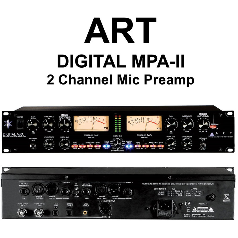 ART DIGITAL MPA-II 2 Channel Rackmount Mic Preamp