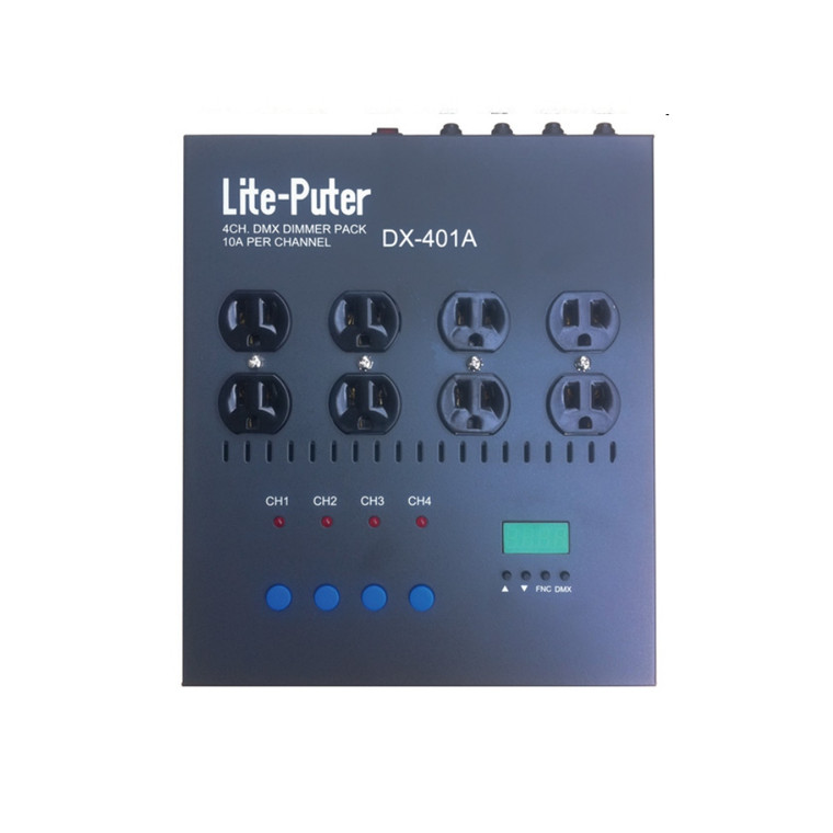 LITE-PUTER DX-401A DMX 30amp 4 Channel Compact 3600w Dimmer