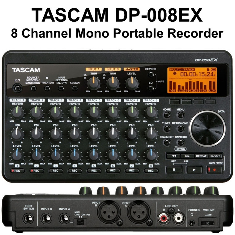 TASCAM DP-008EX Compact 8 Track Digital PocketStudio Recorder with 2GB SD Card