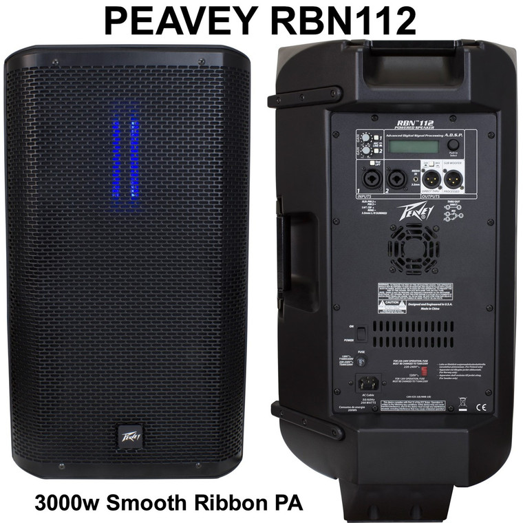 PEAVEY RBN112 3000w Smooth Active High Frequency Ribbon Driver PA System