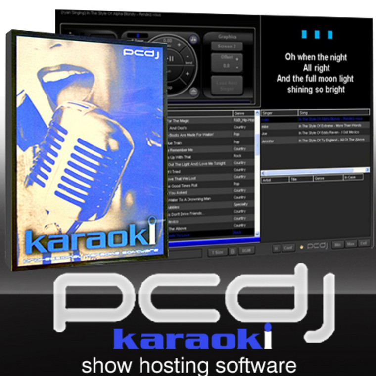 PCDJ KARAOKI Show Hosting CD Software Package Designed for Professional KJ's