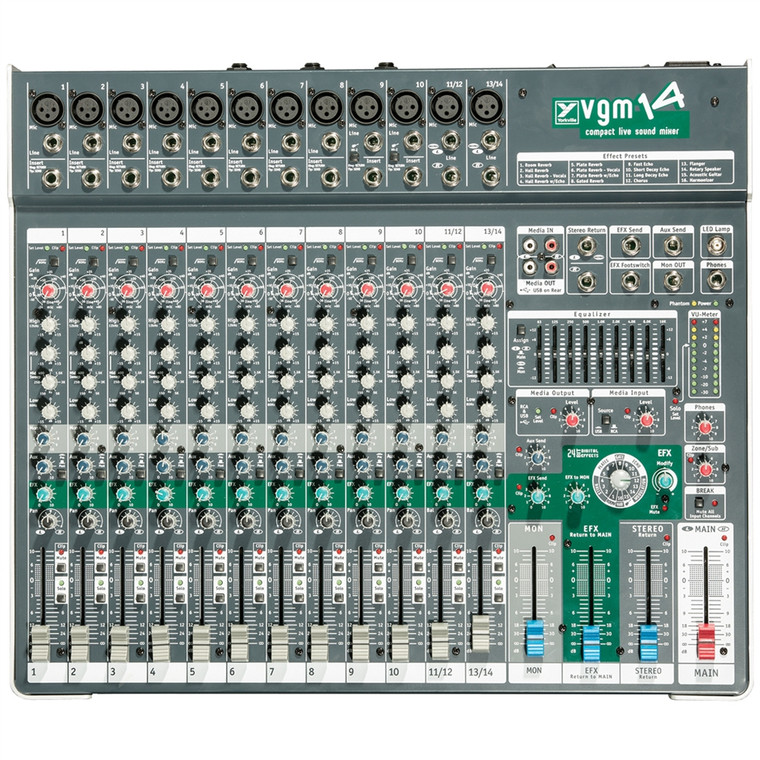 YORKVILLE VGM14 Compact USB FX Universal Power Audio Mixer