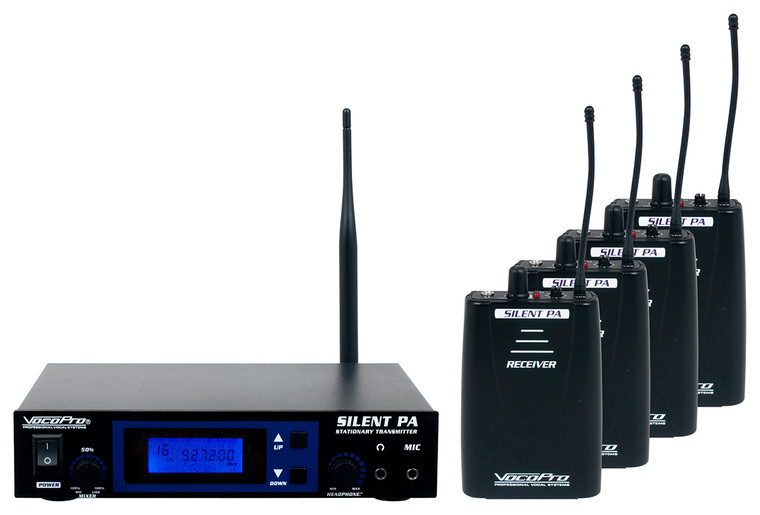 VOCOPRO SILENTPA-PRACTICE Wireless Audio Broadcast System with 4 Receivers