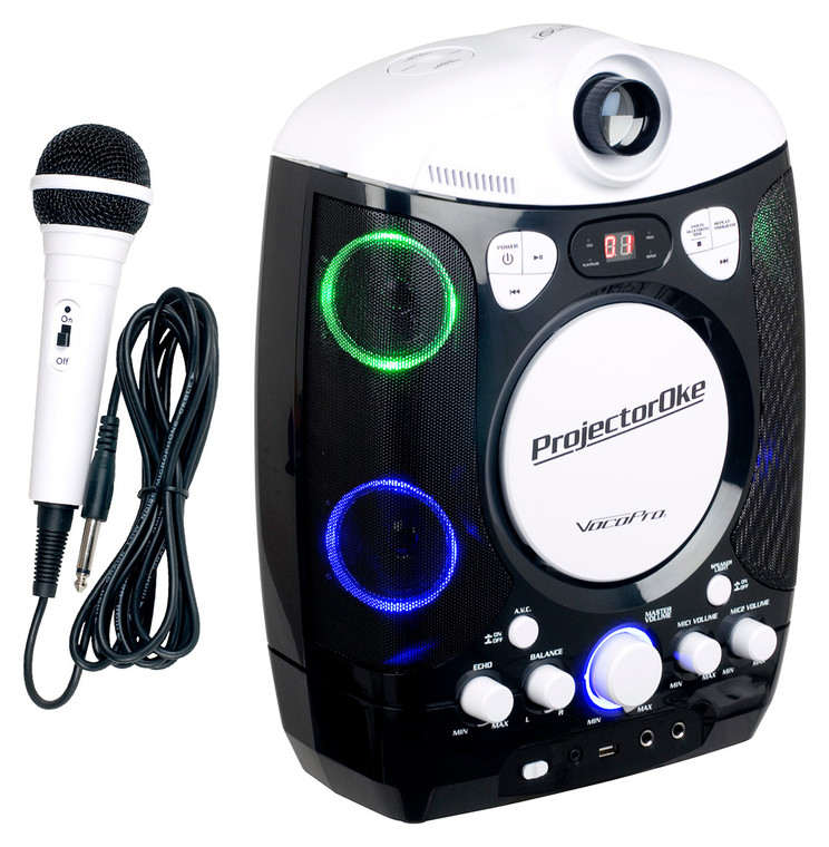 VOCOPRO ProjectorOKE CDG/Bluetooth Karaoke System with LED Projector