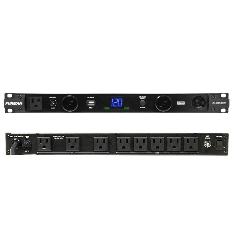 FURMAN PL-PRO DMC 20A Dual Light USB Digital Voltmeter/Ammeter Rackmount Power Conditioner