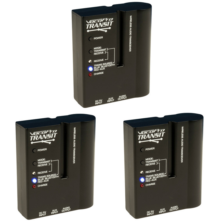 VOCOPRO TRANSIT PACK Rechargeable Bluetooth Wireless Transceivers for Active PA Speaker System