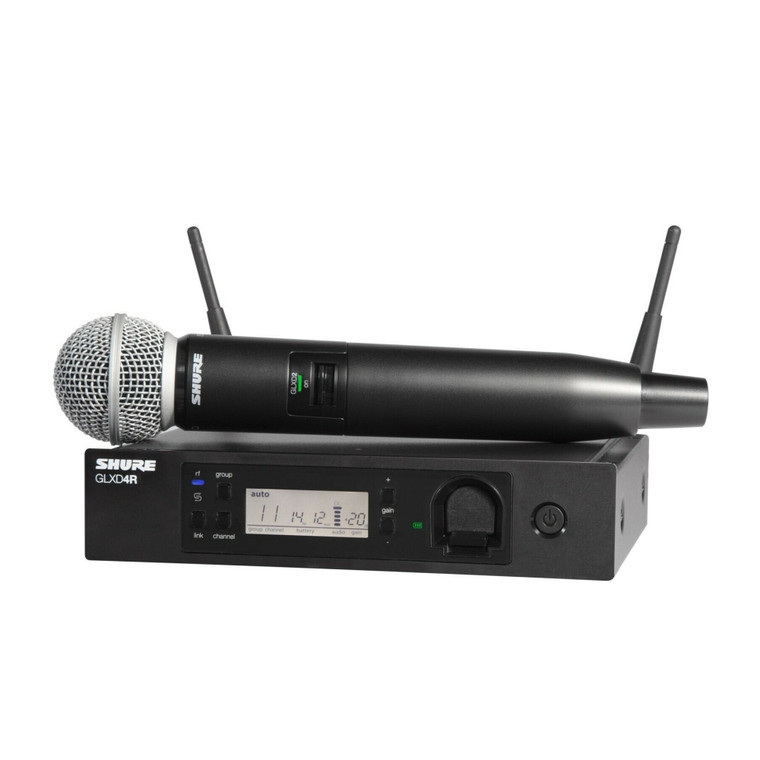 SHURE GLXD24RPLUS/SM58-Z3 Dual Bandwidth Digital Handheld Rechargeable Rackmount Wireless System