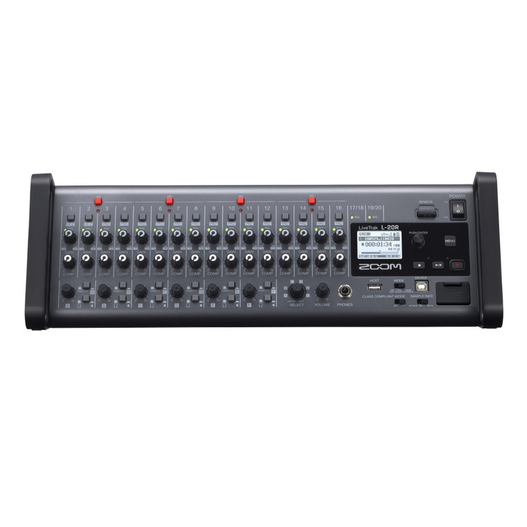 ZOOM LIVETRAK L-20R Live Rackmount Podcast Digital Mixer / Recorder with App