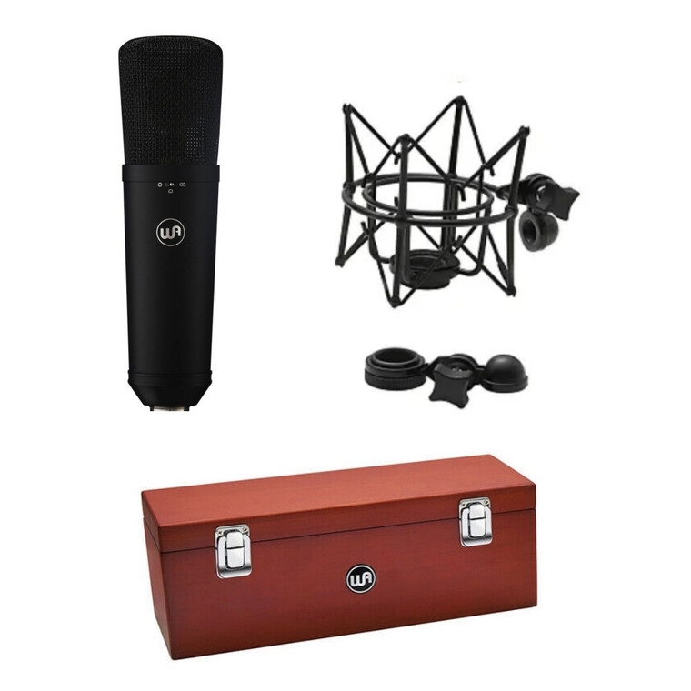 WARM AUDIO WA-87 R2 Large Diaphragm Condenser Black Studio Microphone with ATA Case