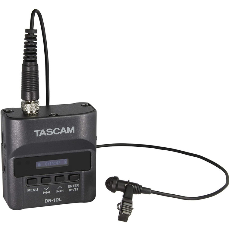 TASCAM DR-10L Digital Micro Linear Recorder with Lavalier Mic and Izotope RX7 Software