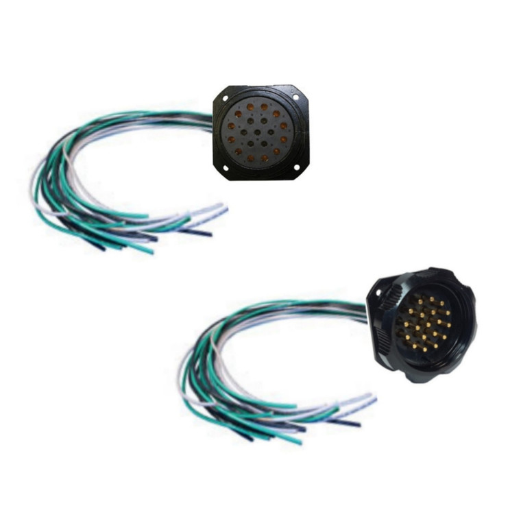 PRO SERIES Socapex 19Pin Wired Female or Male Panel Mount Connector with 2'-5' Unterminated Ends