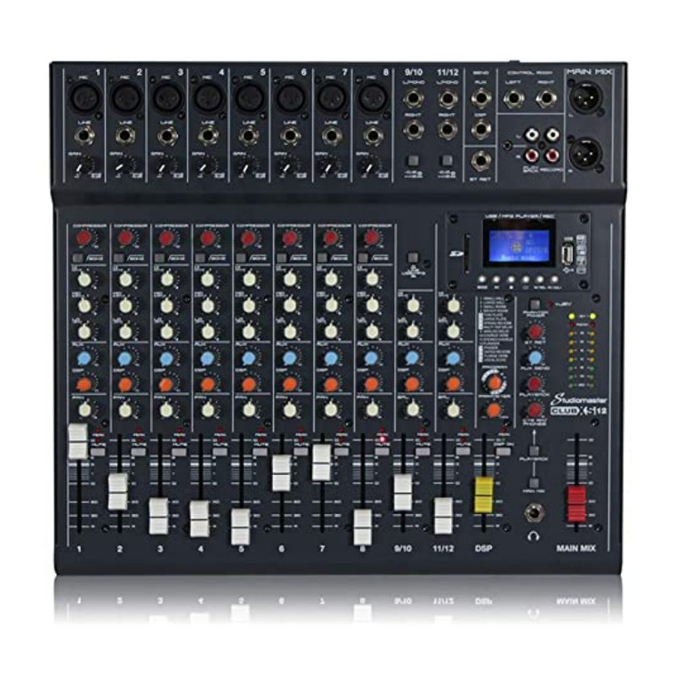 STUDIOMASTER CLUB XS12 Compact USB Recording Audio Mixer with Professional Console Features