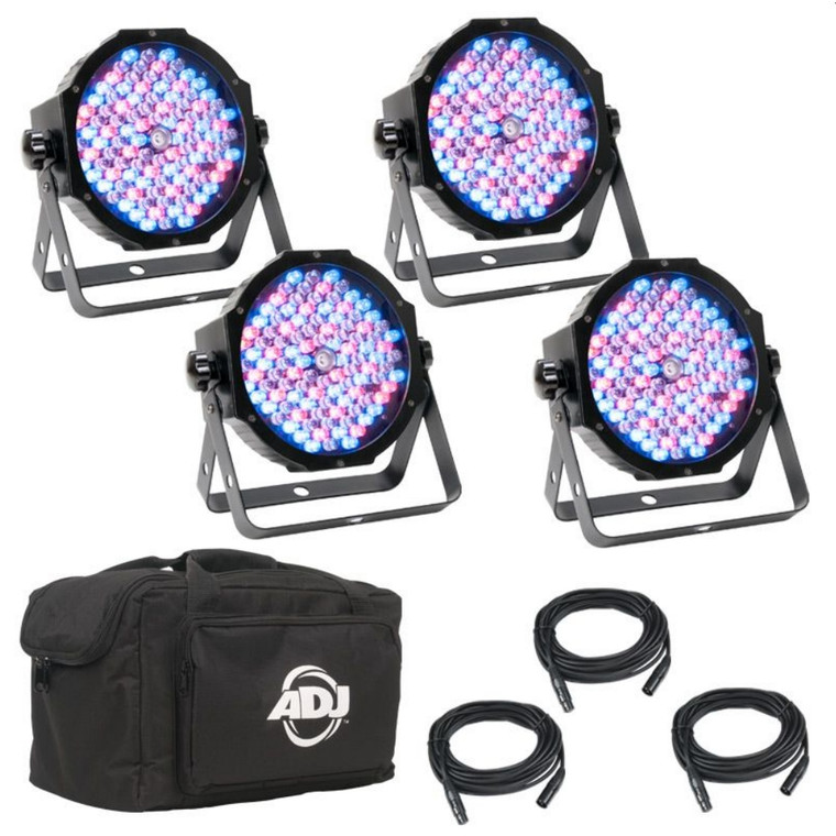 AMERICAN DJ MEGA FLAT PAK 4 PLUS Complete Uplighting / Stage Washing Par Package