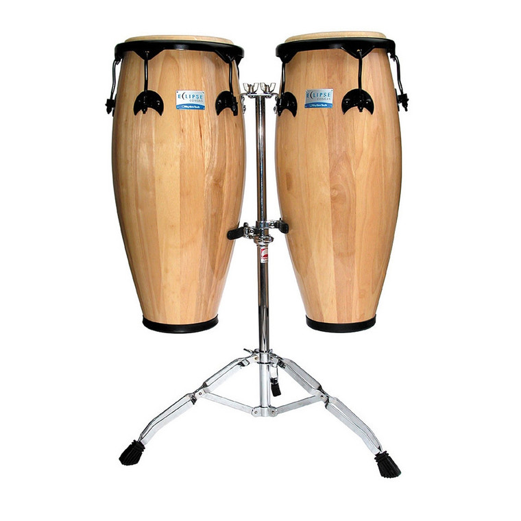 RHYTHM TECH ECLIPSE CONGAS RT5500 Natural Finish 10" & 11" Drum Percussion with Stand