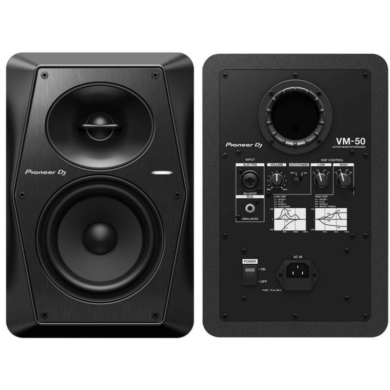PIONEER DJ VM-50 Black 120w 5.25” Active Studio Monitor Speaker Pair