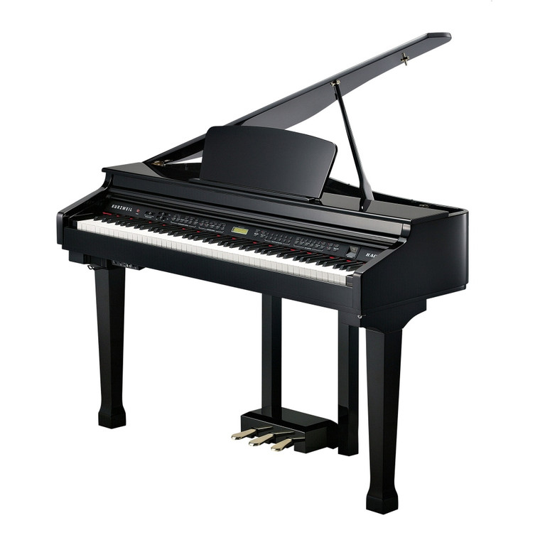 KURZWEIL KAG-100 Black Digital Bluetooth Grand Piano & Matching Bench