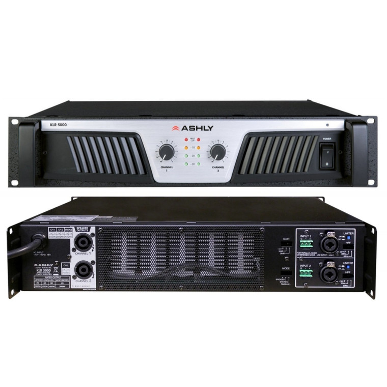 ASHLY KLR-5000 Professional 5000w Bridged 2 Channel Rackmount Amplifier
