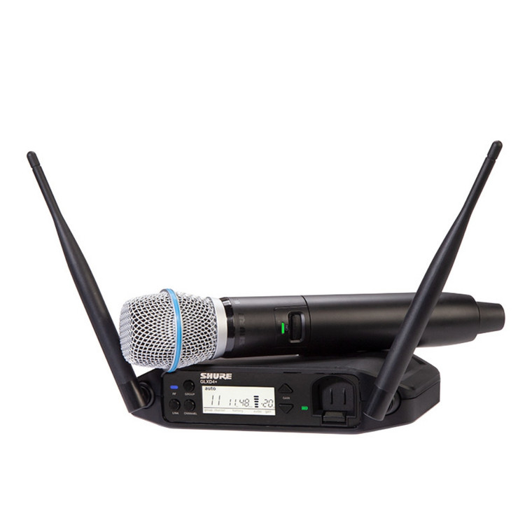 SHURE GLXD24+/B87A Dual Band Digital Wireless Handheld Mic System