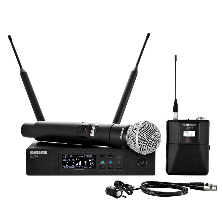 SHURE QLXD124/85 Handheld and Lavalier Combo Wireless Microphone System