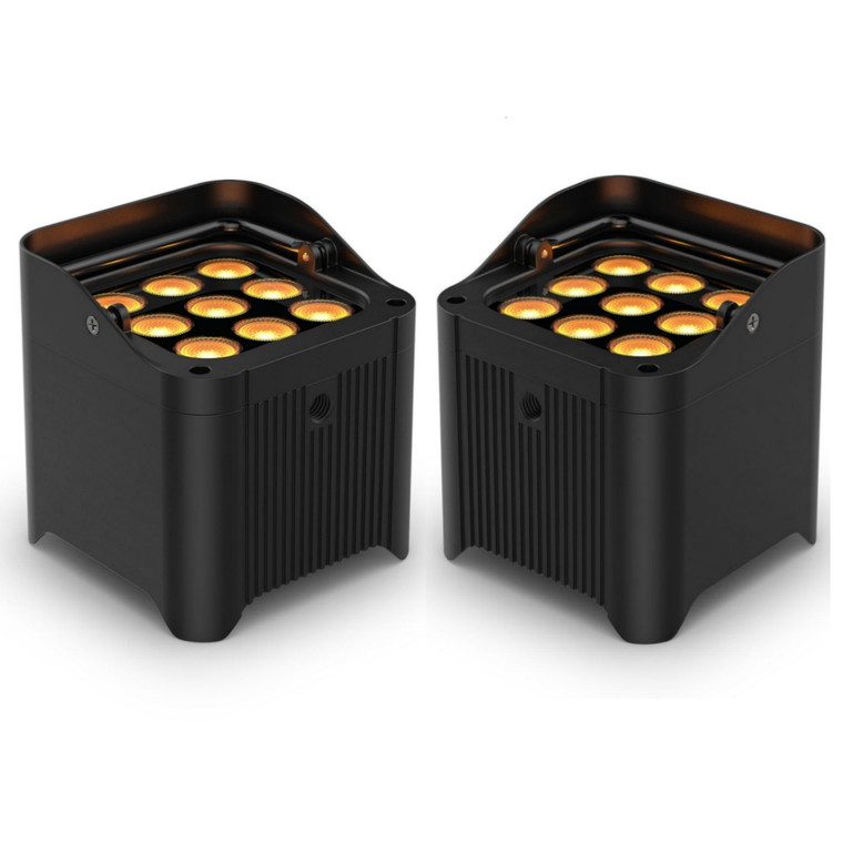 CHAUVET FREEDOM PAR Q9 Wireless D-Fi Battery Powered 9 LED Uplight Pair 