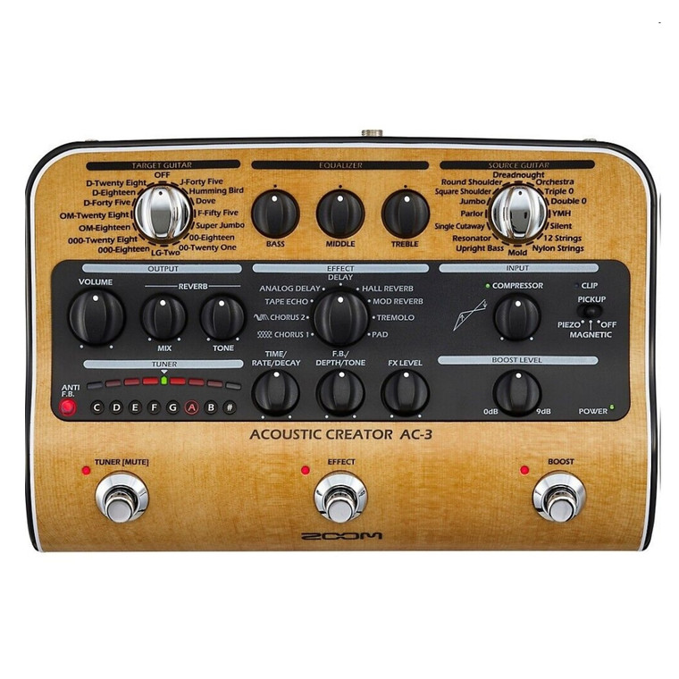 ZOOM AC-3 Studio / Live Acoustic Creator Multi-FX Pedal