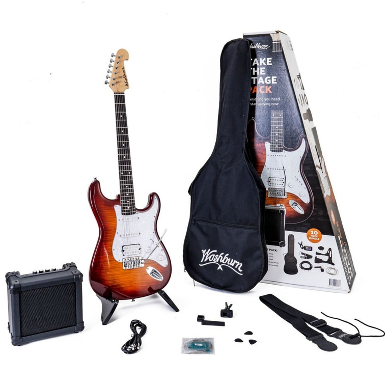 WASHBURN TAKE THE STAGE PACK Complete Beginner Sonomaster Guitar, Amp & Gigbag System