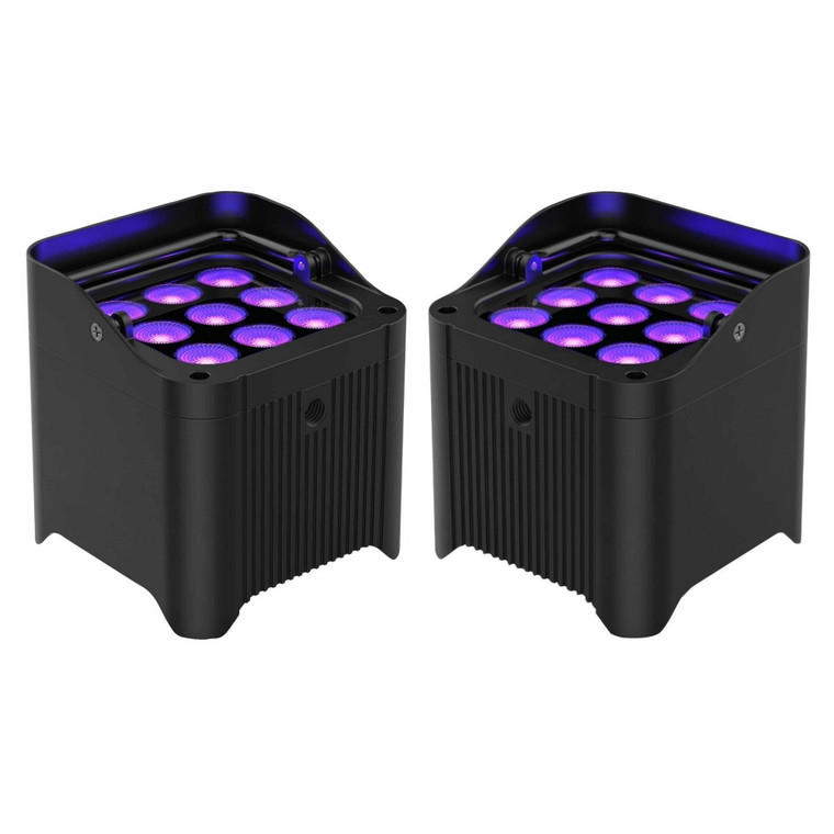 CHAUVET FREEDOM PAR H9 IP Wireless D-Fi Battery Powered 9 LED Indoor/Outdoor Uplight Pair