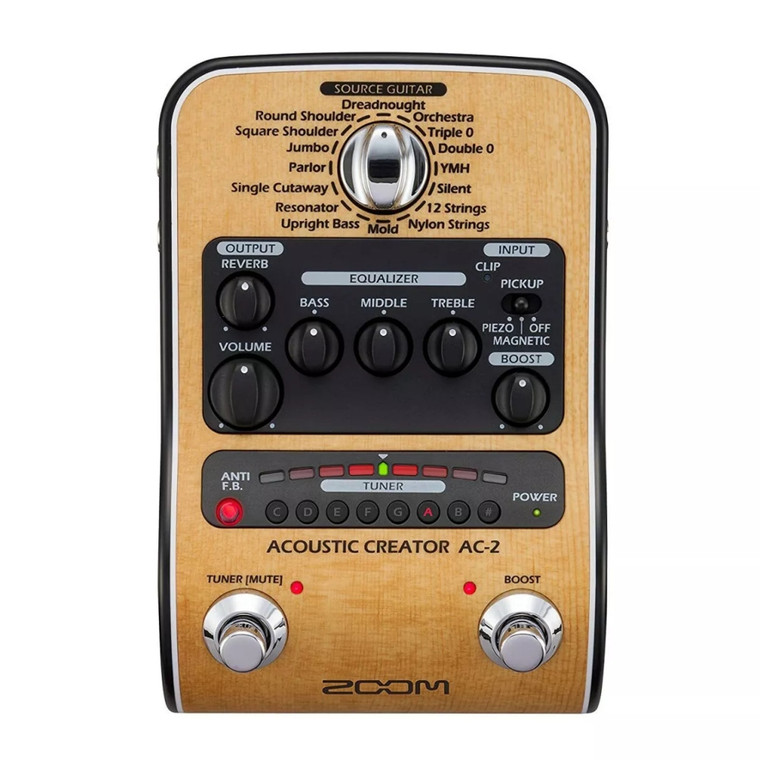 ZOOM AC-2 Live Acoustic Modeling DI Guitar Creator Pedal