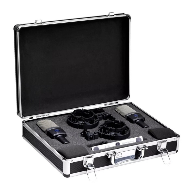 AKG C214 PAIR Large Diaphragm Studio Mics with Shockmount, Windscreen & Case