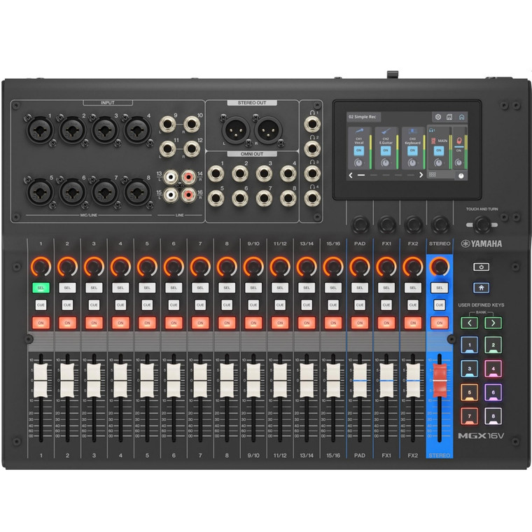 YAMAHA MGX16V B 22 Channel Recording Bluetooth FX HDMI USB Streaming Podcast Mixer 