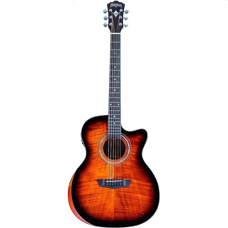 WASHBURN G12FCE Acoustic Electric Barcus-Berry LX-4 Grand Auditorium Guitar 