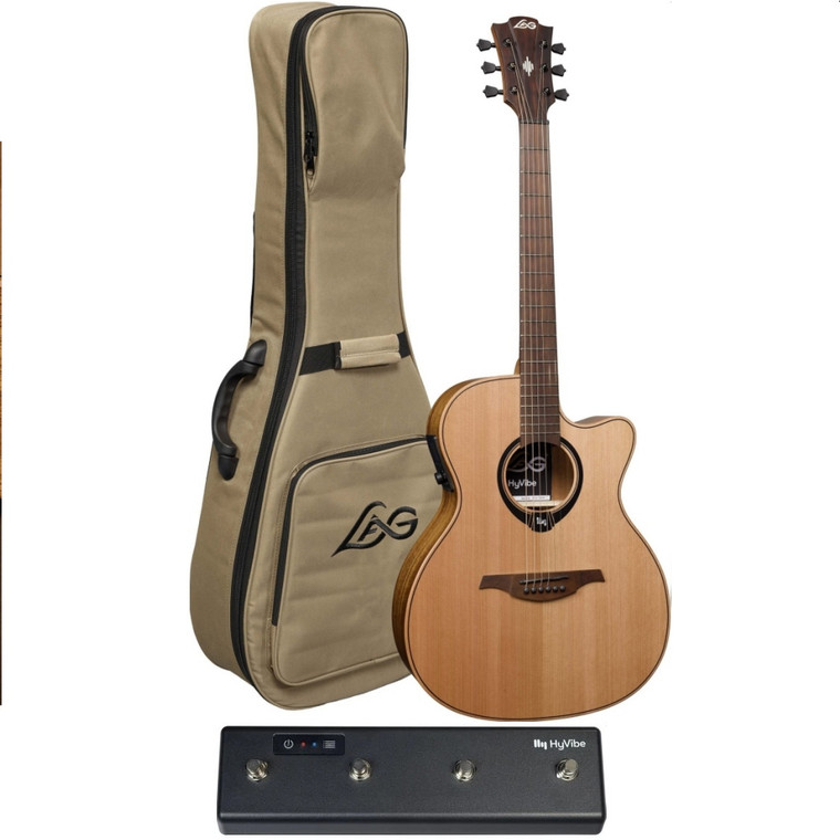 LAG HYVIBE HV10ACE / HV-S4 BUNDLE Auditorium Smart FX, Looper, Bluetooth Acoustic Guitar &  Pedal