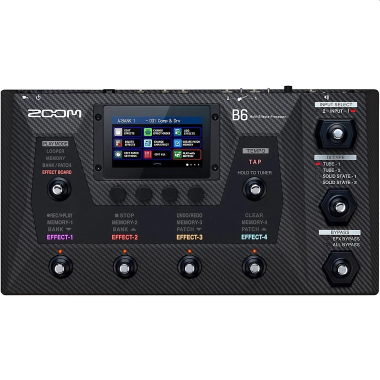 ZOOM B6 Live Modeling, Looper, Multi-FX Bass Pedal