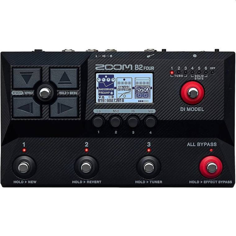 ZOOM B2 FOUR Live Modeler, Looper, DI, USB, Multi-FX Bass Pedal
