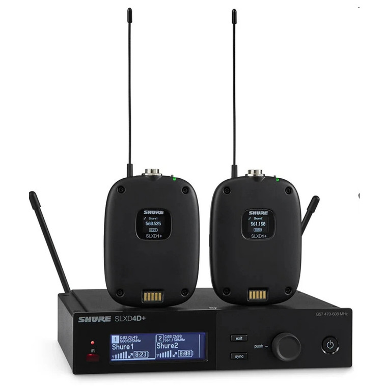 SHURE SLXD14D+-G57 Dual Rackmount Digital Wireless Customizable Bodypack System