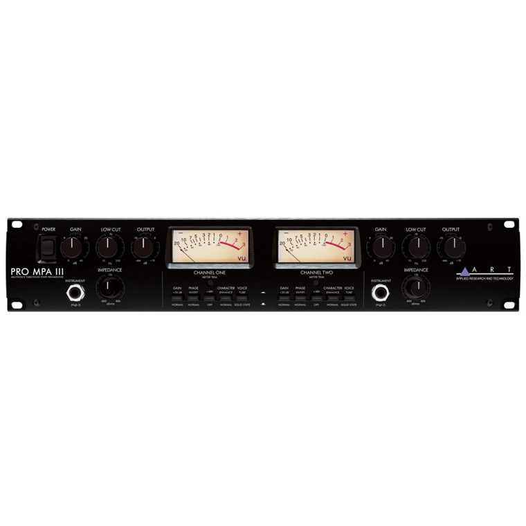 ART PRO MPA-III Rackmount 2 Channel Tube Warmth Mic Preamp